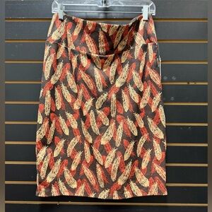 NWT LuLaRoe Cassie Pencil Skirt Feather Print Stretch Size XL